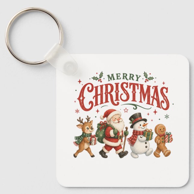 God Jul Tomte och Vänner Nyckelring (Framsida)