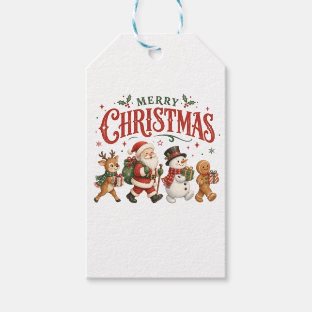 God Jul Tomte och Vänner Presentetikett (Framsidan)