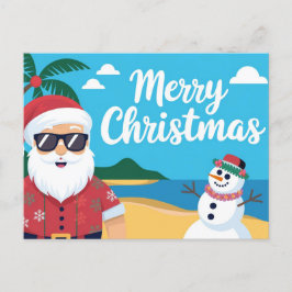 God jul tomte på semester helg vykort