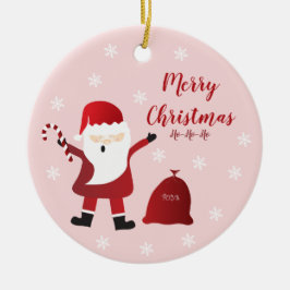 God Jul Tomte Presentpåse Julgransprydnad Keramik