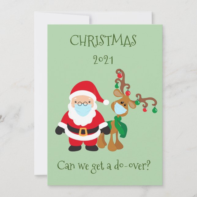 God Jul Tomte Ren Mask 2020 Julkort (Framsida)
