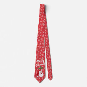 God Jul Tomte Röd Snöflinga Slips