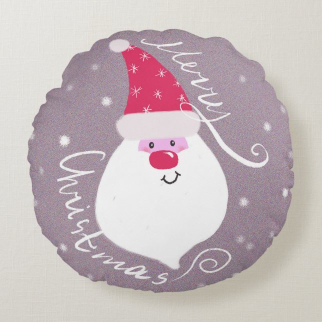 God Jul Tomte Rund Kudde (Framsidan)
