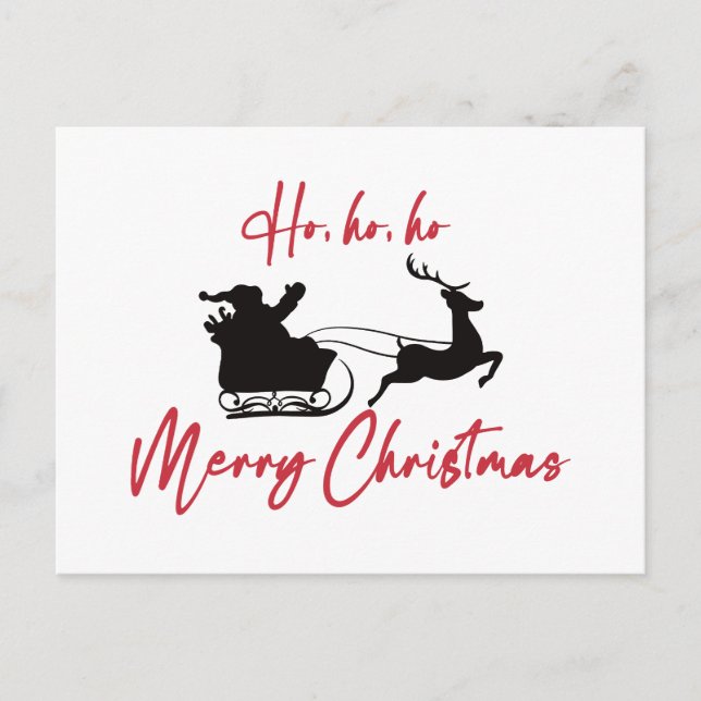 God Jul Tomte Släd Och Renar Vykort (Framsida)