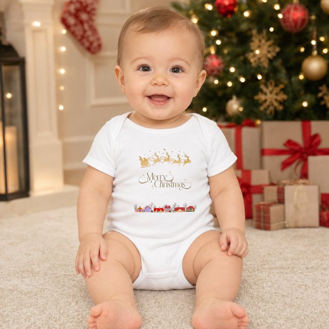 God Jul Tomte Sleigh och By T Shirt (Skapare uppladdad)