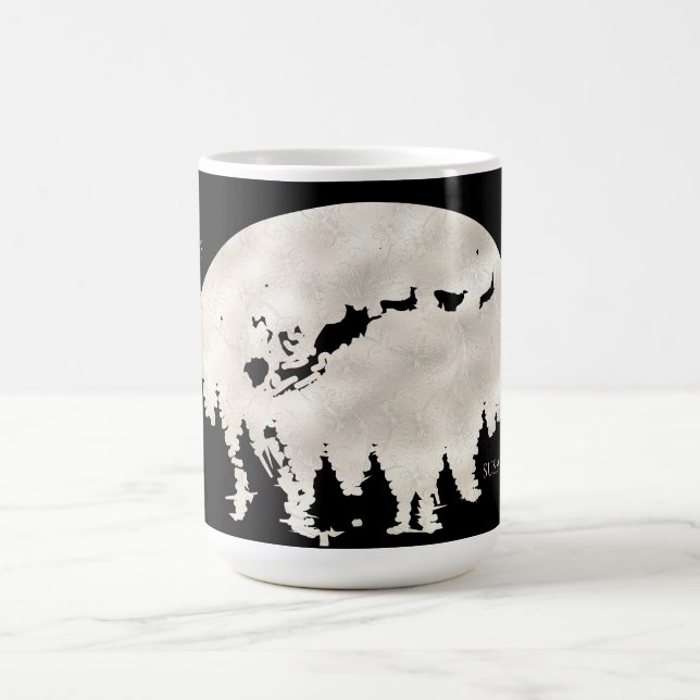 God jul Tomte Sleigh Renar Fullmåne  Kaffemugg (Center)