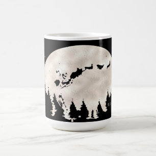 God jul Tomte Sleigh Renar Fullmåne Kaffemugg