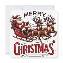 God Jul Tomte Sleigh & Renar Vintage