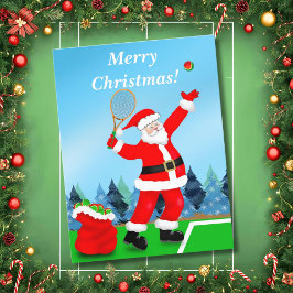God Jul Tomte Tennis Helg Vykort