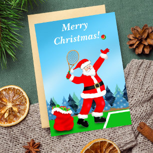 God Jul Tomte Tennis Helgkort