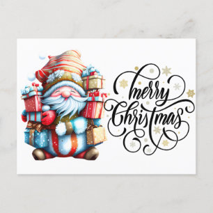 God Jul Tomte Vykort