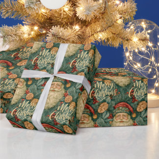 God Jul Tomte William Morris Stil Presentpapper