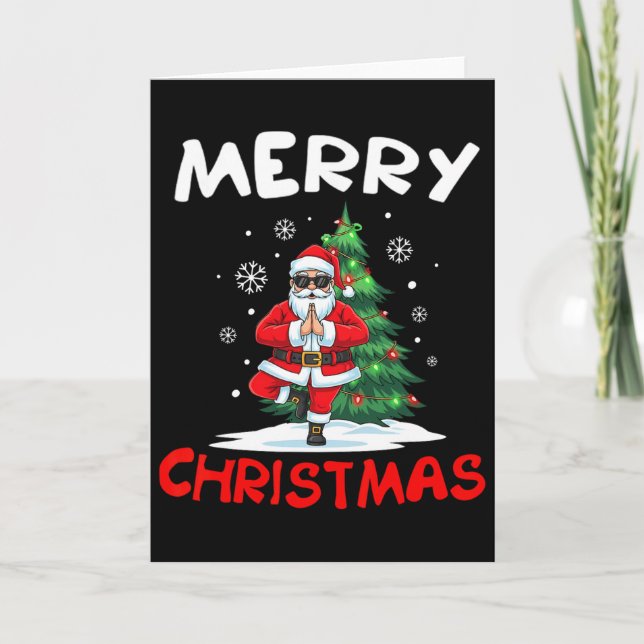 God Jul Tomte Yogaälskare  Kort (Framsida)