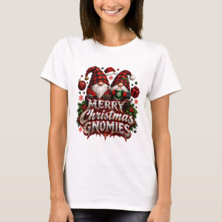 God jul Tomtebuffel Randig Tröja, Söt T Shirt