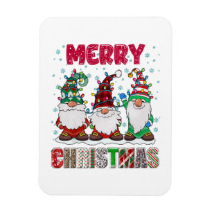 God Jul Tomtefamilj Roligt Julträd Magnet