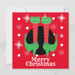 God Jul Tomtefötter Klackar Snöflingor Kort