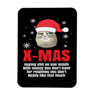 God jul, tomten Cat Lover Humor Grinch Magnet