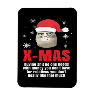 God jul, tomten Cat Lover Humor Grinch Magnet