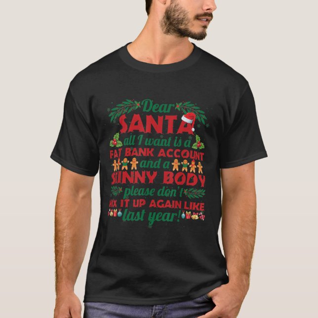 God jul, tomten jag vill ha en Tjock Bank T Shirt (Framsida)