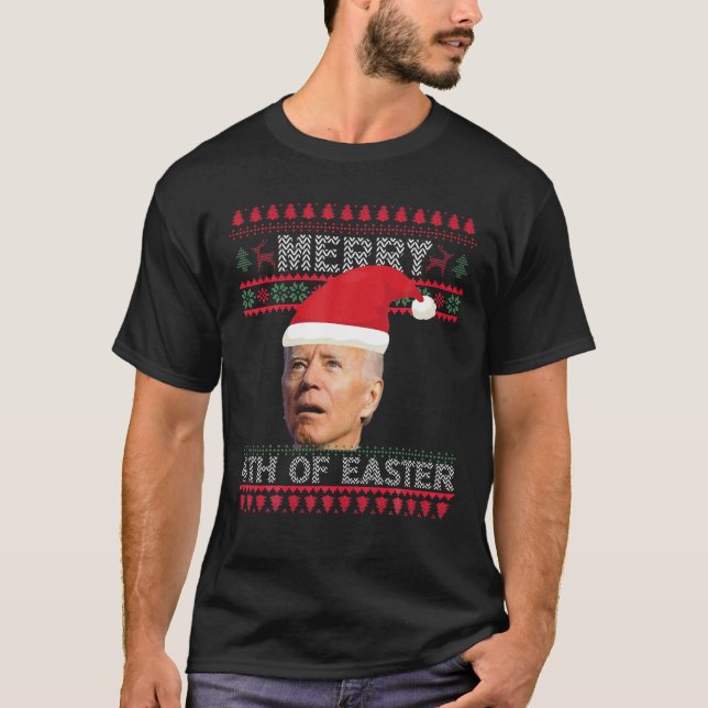 God jul - tomten Joe Biden Merry 4:e Eas T Shirt (Framsida)