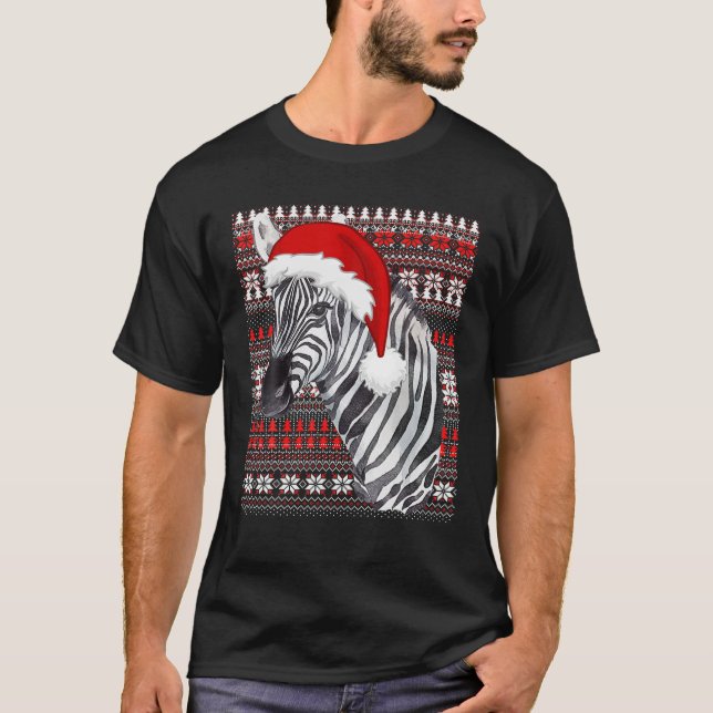 God jul, tomten, jul, Zebra Älskare T Shirt (Framsida)