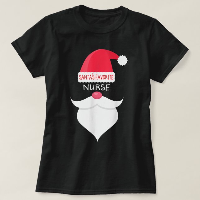 God jul, tomtens favoritsjuksköterska t shirt (Design framsida)