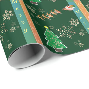 "God jul" Tomtens renar och Snöflingor Presentpapper