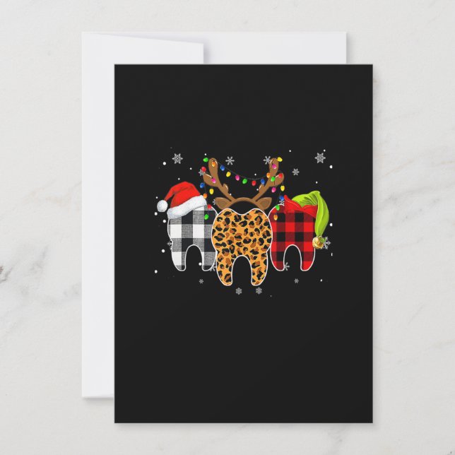 God jul Tooth Costume Dental Assistant Xma Inbjudningar (Framsida)