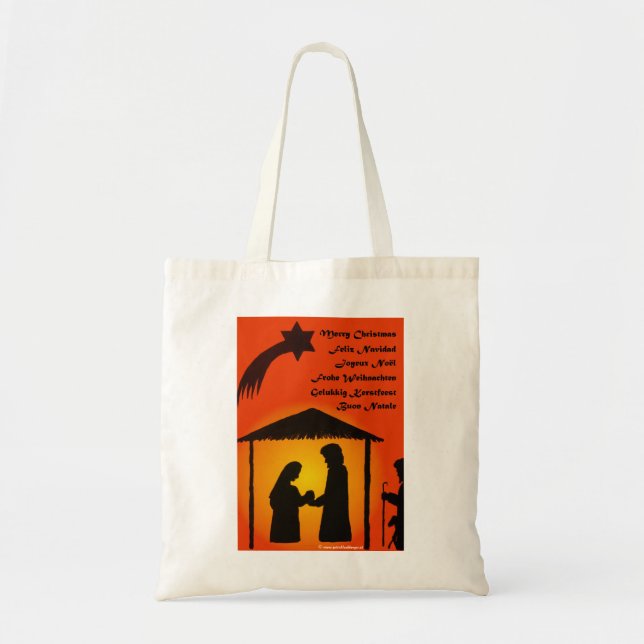 God jul Tote Bag - flerspråkig Tygkasse (Framsidan)