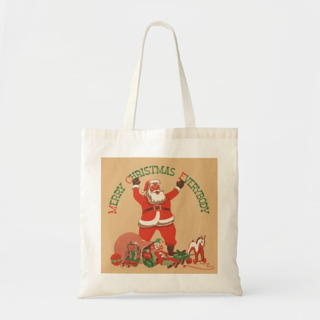 God jul Tote Bag Tygkasse (Framsidan)