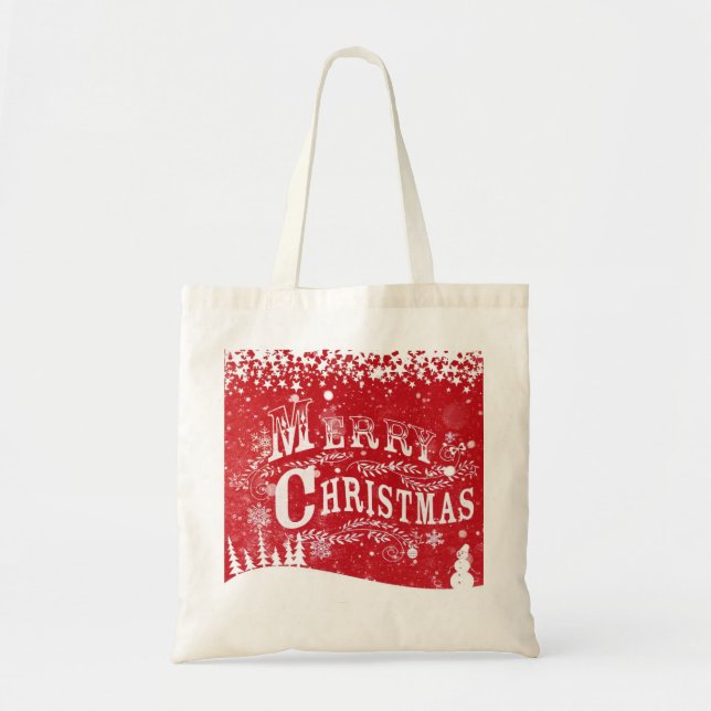God jul Tote Bag Tygkasse (Framsidan)