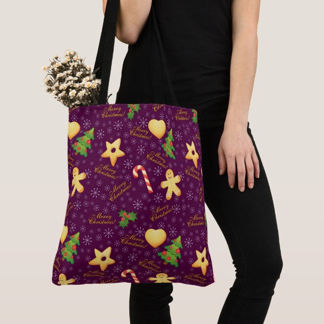 God jul Tote Bag Tygkasse (Närbild)