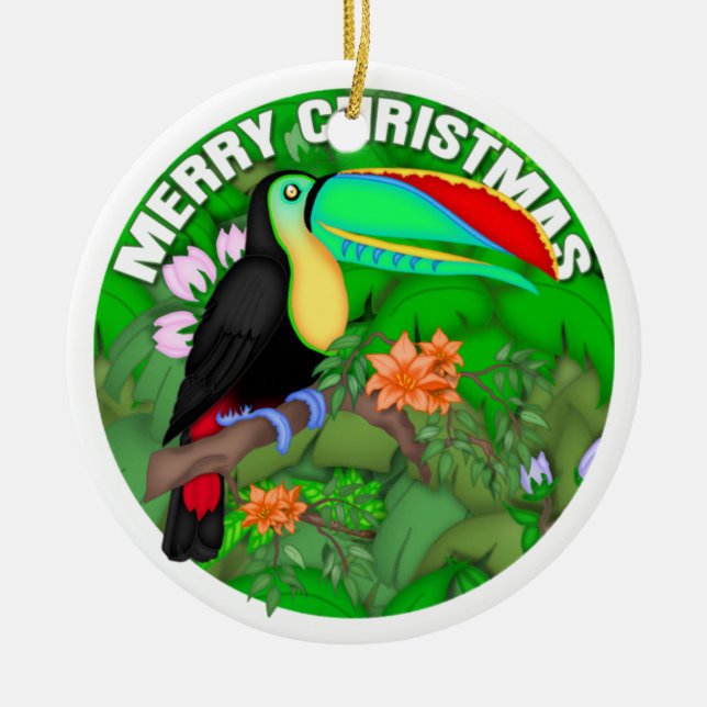 God jul Toucan Julgransprydnad Keramik (Framsidan)