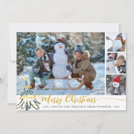 God jul Träd 4 fotokollage Julkort