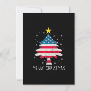 God jul Träd American Flagga Funny US Flagga X Inbjudningar