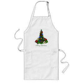 God jul Träd Apron Långt Förkläde