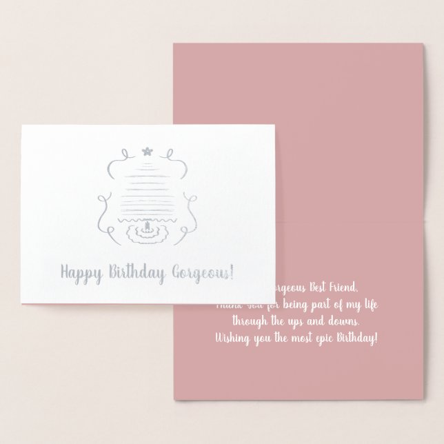 God jul Träd art Birthday Real Foil Card Folierat Kort (Display)