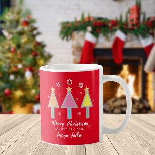 God jul Träd Artsy Art Namn Modern Coola Kaffemugg