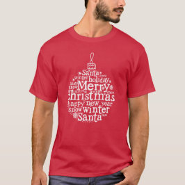 God jul Träd Boll, typografi Röd T Shirt