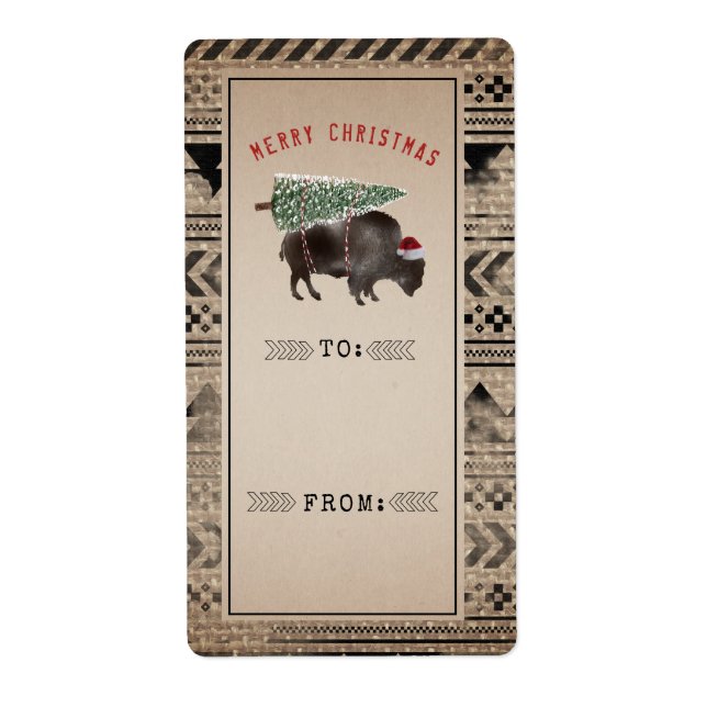 God jul Träd Buffalo Burlap från Gift Fraktsedel (Framsidan)