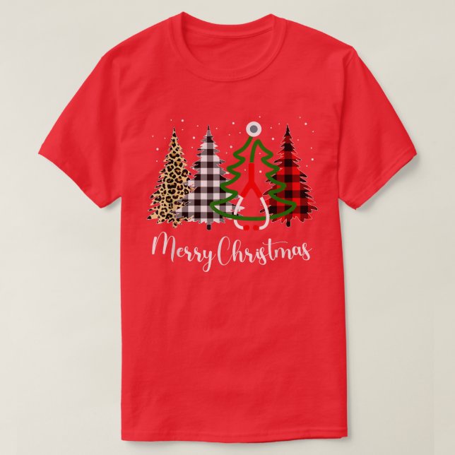 God jul Träd Buffalo Play Leopard Stethos T Shirt (Design framsida)
