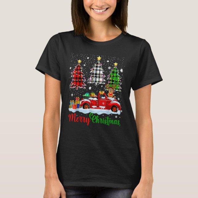 God jul Träd Buffalo Play Red White Grönt T Shirt (Framsida)