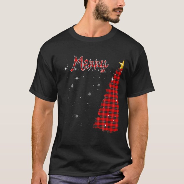 God jul Träd Buffalo Pput Julafton Par Morsa T Shirt (Framsida)