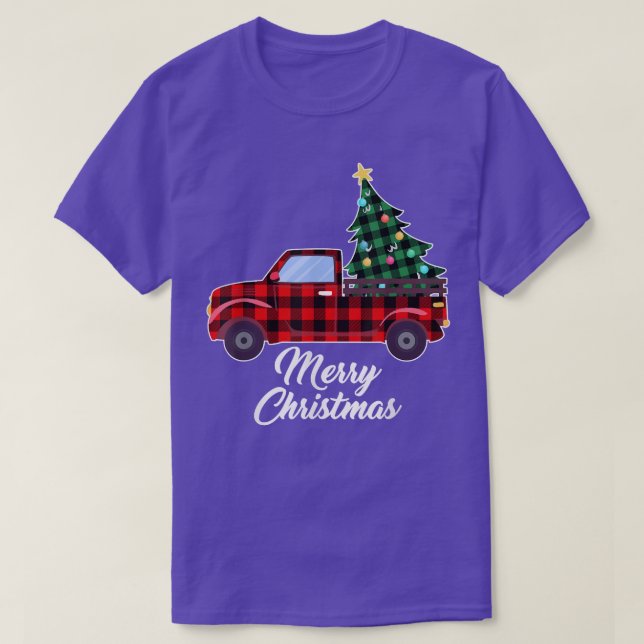 God jul Träd Buffalo Pput Red Lastbil T Shirt (Design framsida)