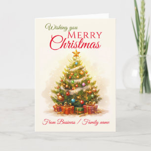 God jul Träd Business Family Namn Helgkort