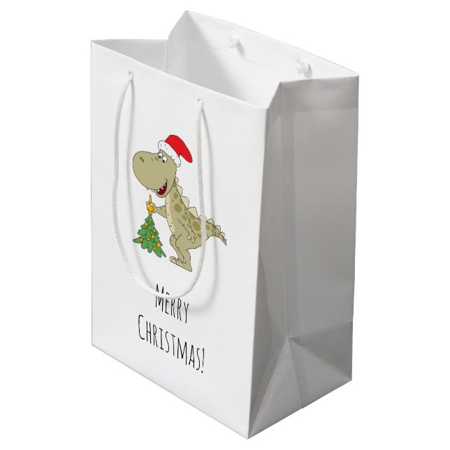God jul Träd Cute Dinosaur Santa Hat (Baksidan Vinklad)