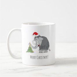 God jul Träd Cute Mammoth Santa Hat Kaffemugg