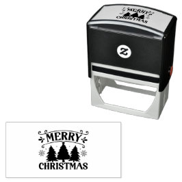 God jul Träd Elegant Löv Vintage Självfärgande Stämpel
