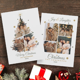 God jul Träd-familjens Anpassningsbar Bilder-punkt Tack Kort