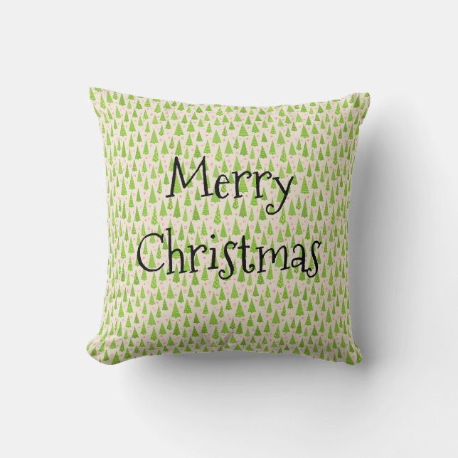 God jul Träd Farm Mönster Retro Kudde (Framsida)